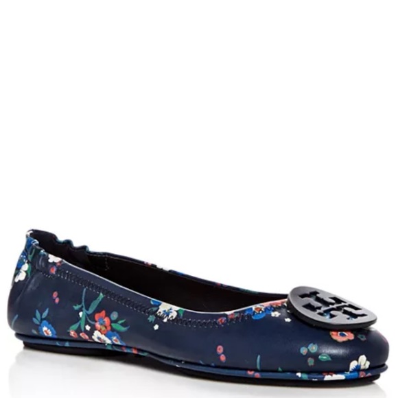 Tory Burch Shoes - Tory Burch Minnie Floral Leather Travel Ballet Flats
